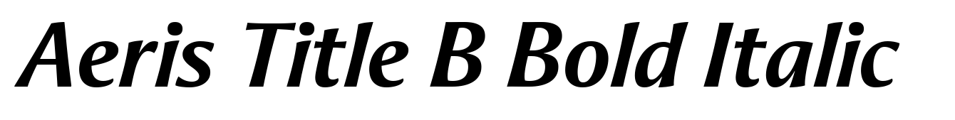 Aeris Title B Bold Italic